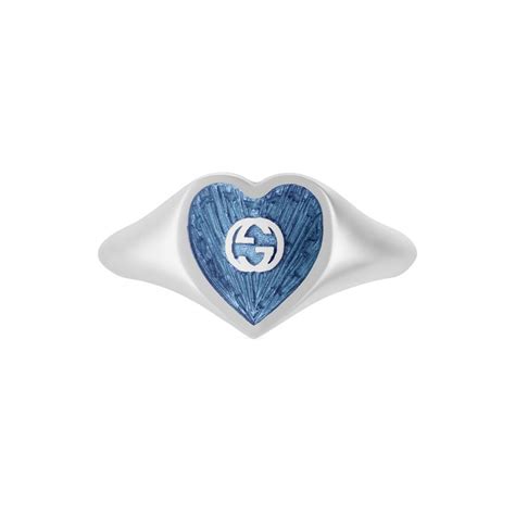 gucci ring blue heart|Gucci ghost ring price.